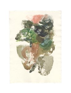 Abstrakt komposition, Organisk serie, 2022 (akvarell, gouache  kol på 320 gsm handgjort akvarellpapper) av Ching Fun Tso