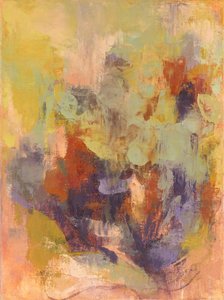 Abstrakt komposition, Organic series VI, 2023 (olja på linneduk) av Ching Fun Tso