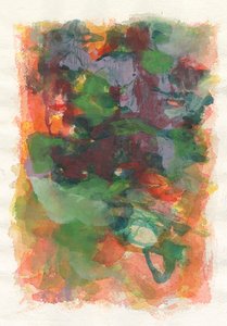 Abstrakt komposition, Play series, 2021 (akvarell, gouache  kol på akvarellpapper) av Ching Fun Tso