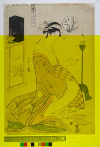 De gröna husens skönheter som de sex poeterna (Seiro bijin rokkasen). c.1794-1795 (träblocktryck på papper) av Chobunsai Eishi
