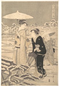 Kayoi Komachi, ur serien "Sju eleganta episoder ur poeten Komachis liv" (Fūryū nanakomachi kayoi) av Chobunsai Eishi