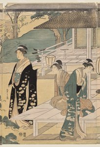 The Matsukaze Chapter of the Tale of Genji (från serien The Tale of Genji in Elegant Modern Dress) av Chobunsai Eishi