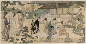 The Matsukaze Chapter of the Tale of Genji från serien The Tale of Genji, ca. 1791. av Chobunsai Eishi