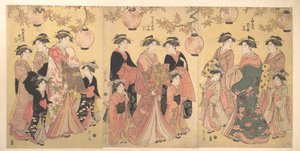 Yoshiwara-paraden på hösten av Chobunsai Eishi