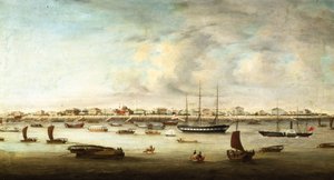 Kinesiska fiskefartyg, Shanghai, ca 1857 av Chow Qua