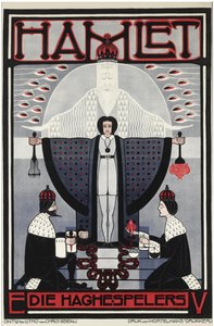 Hamlet par Lebeau, Chris (1878-1945). Färglitografi, storlek: 121x79,3