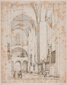 Utsikt över det inre av det norra tvärskeppet av Århus domkyrka