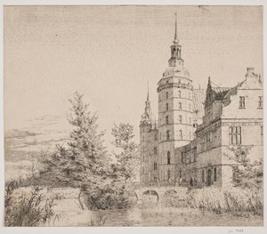 Frederiksborgs slott. Fest på Møntbroen av Christen Købke