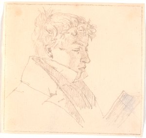Läsande ung man, konstnärens äldste bror, pastor Carl Adolf Købke (1804-1840) ? av Christen Købke