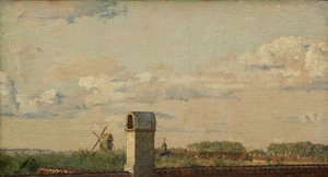 Utsikt från ett fönster i Toldbodvej Utsikt mot Citadellet i Köpenhamn, ca. 1833 (olja på papper nedlagd på duk)