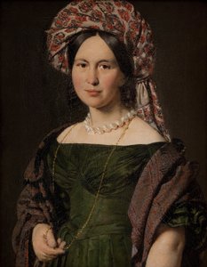 Cathrine Jensen, född Lorenzen, konstnärens hustru med turban