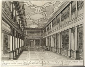 Bibliotek Från: Byggnaden av Imperial Academy of Sciences, 1741 av Christian Albrecht Wortmann