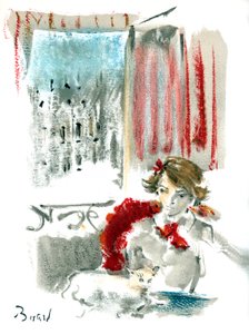 Claudine a Paris av Willy och Colette Willy, publicerad 1946 (färg litho) av Christian Bérard