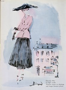 Modetallrik av Christian Dior, illustration från tidningen 