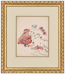 Petit chien (recto) (oljepastell, akvarell, pensel och tusch på papper) av Christian Bérard