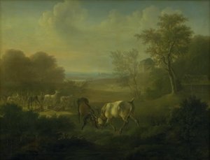Rådjur i Dyrehaven, i bakgrunden Eremitaget