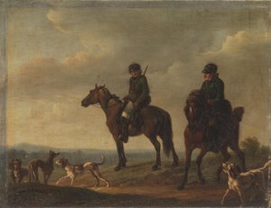 Två jägare till häst av Christian David Gebauer