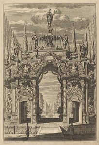 Triumfbåge för Friedrich IV av Christian Engelbrecht and Johann Andreas Pfeffel, after Peter Schubert von Ehrenberg