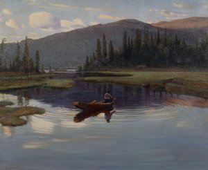Fra Jupsjoen, eller Jupsea, ca 1905 (olja på duk) av Christian Eriksen Skredsvig