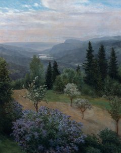 Vår i trädgården (olja på duk)
