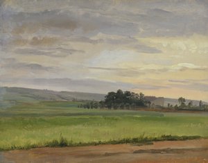 Ett majsfält nära Dresden, 1833 (olja på papper på kartong)