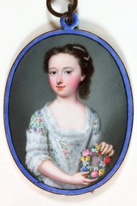 Lady Elizabeth Cavendish Bentinck, senare viscountess Weymouth och Marchioness of Bath (emalj)