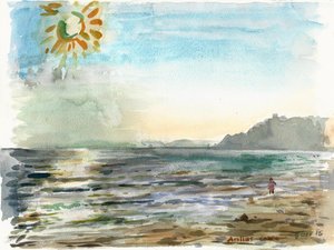 Arillas (akvarell) av Christian Furr