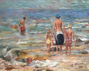 Beach Scene, 2006 (olja på linne)