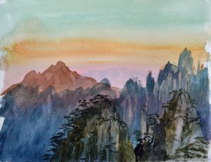 Buddhas Light II, 2015 (akvarell på papper) av Christian Furr