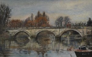 Forever Autumn, Red Leaves- Richmond Bridge, 2015 (olja på duk)