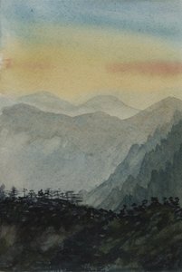 Getting Closer, 2015 (akvarell på papper) av Christian Furr