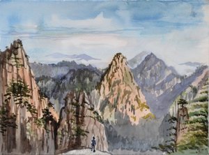 The Great Peak, 2015 (akvarell på papper) av Christian Furr