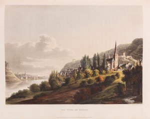 Bingen. Från: En pittoresk rundtur längs Rhen, 1820. av Christian Georg Schütz the Younger