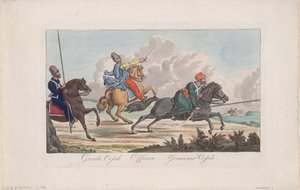 Livgardets kosack, officer och kosack