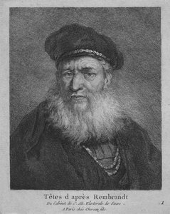 Huvud efter Rembrandt, 1770.