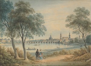 Utsikt över Dresden från väster, 1833.