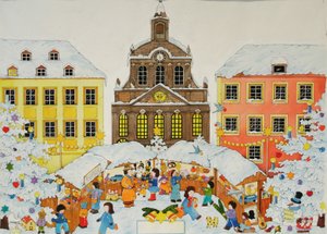 Julmarknad, 2001 (akvarell på papper)