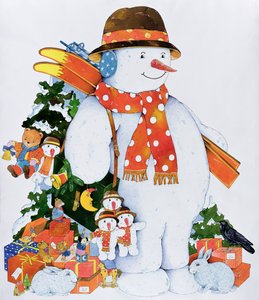 Snowman with Skis, 1998 (wc på papper)