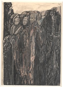 Tre figurer i en trädgård. av Christian Kongstad Petersen