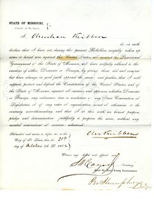Loyalty oath of Christian Kribben of Missouri, County of St.Louis av Christian Kribben