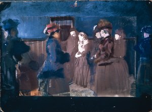 Albertine i väntrummet hos en polisläkare (foto, skiss)