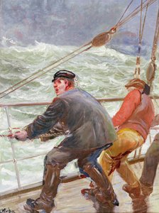 Haul windward (olja på duk) av Christian Krohg