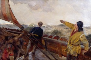 Leiv Eiriksson upptäcker Amerika av Christian Krohg