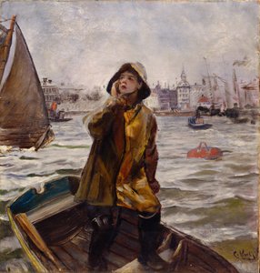 Pilotpojke vid Bergens Våg (bukten) av Christian Krohg