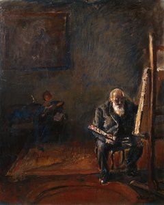 Självporträtt vid staffliet av Christian Krohg