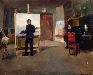 Målaren Nils Hansteen i ateljén av Christian Krohg