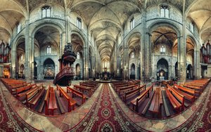 Interiör i en gotisk kyrka av Christian MARCEL
