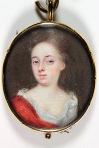 En dam, förmodligen Lady Dorothy Savile, grevinna av Burlington (emalj)