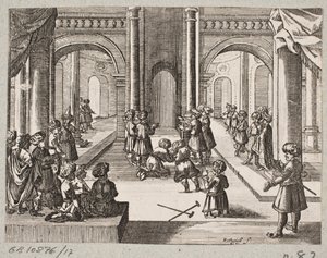 Illustration till Adam Olearius, "Persian Rosenthal av en genial poet Schich Saadi […]", Schleswig 1660