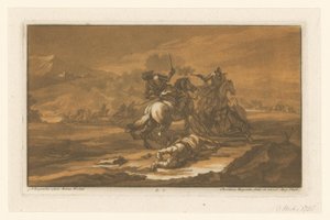 Kamp mellan ryttare i rustning Ryttare, hästar och strider (serietitel)